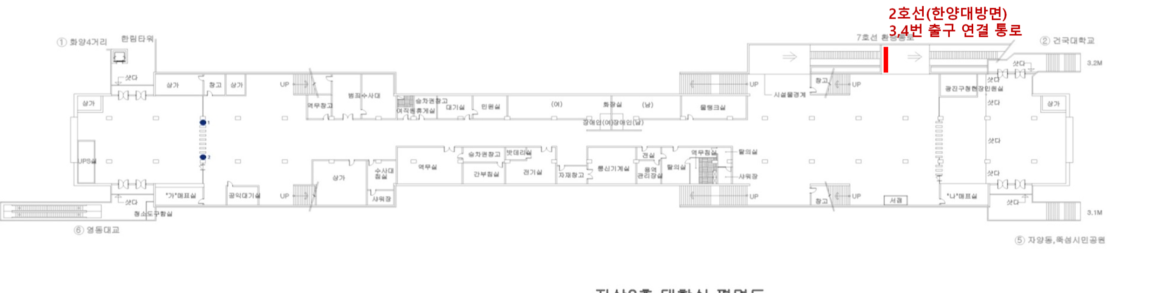 2호선 건대입구역 (MAX) 위치도